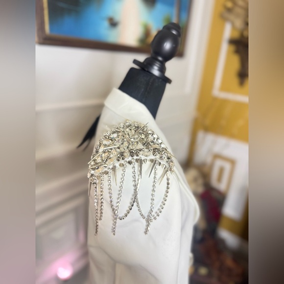 The Philipp Plein Crystal-Embellished Double-Breasted Blazer MSRP$4465 - Picture 4 of 17